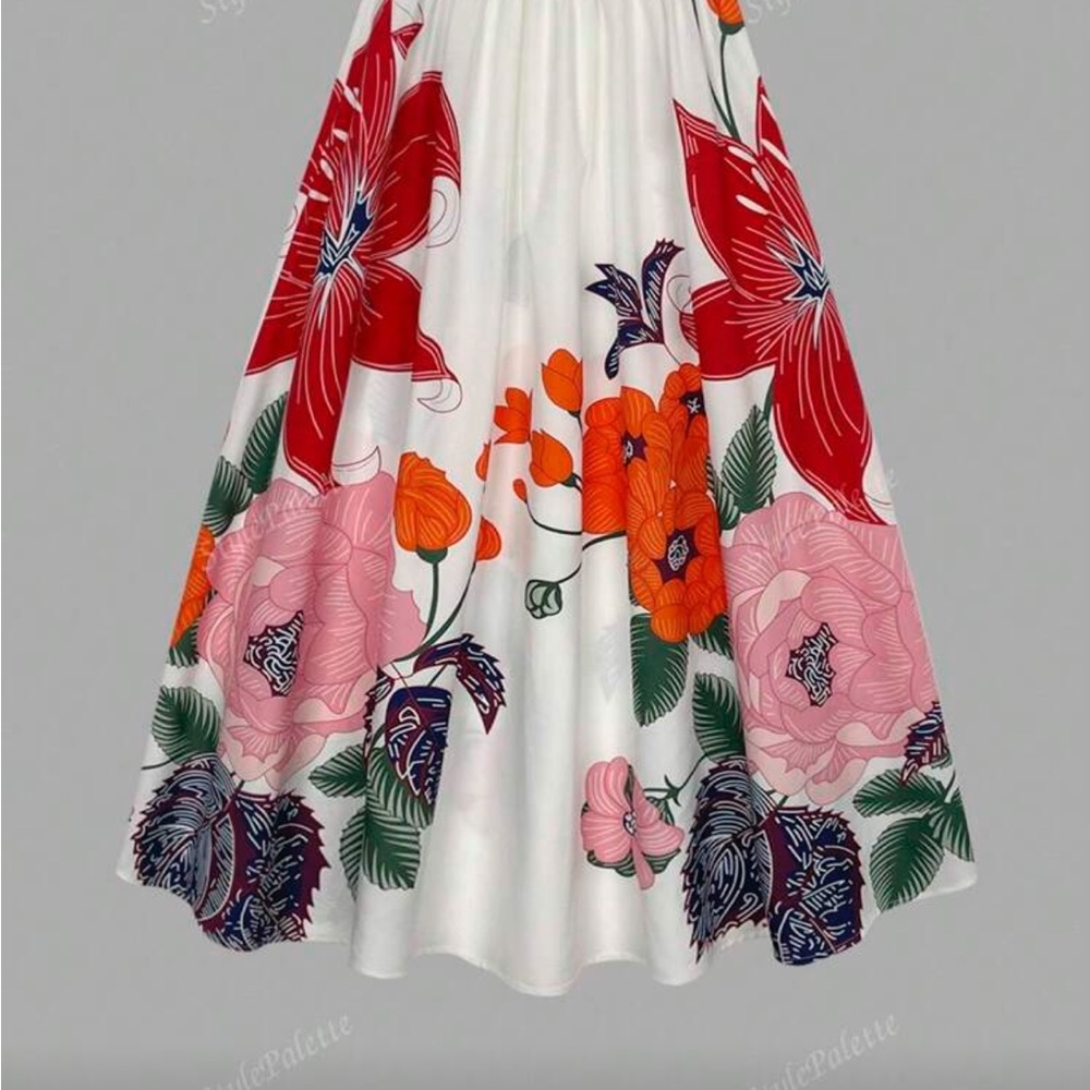 Floral Maxi Skirt with Pockets - Picture 4 of 4